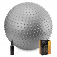 М'яч для фітнесу (фітбол) Cornix 55 см масажний Anti-Burst XR-0471 Silver