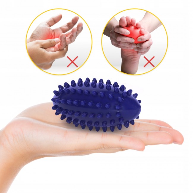 Мяч массажный огурец 4FIZJO Spike Bean 11.5 x 5 см Blue (P-5905973403306)