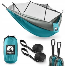 Туристический гамак Mountain Goat 270 x 140 см с москитной сеткой, одноместный, подвесной Grey/Turquoise (P-5905973408011)