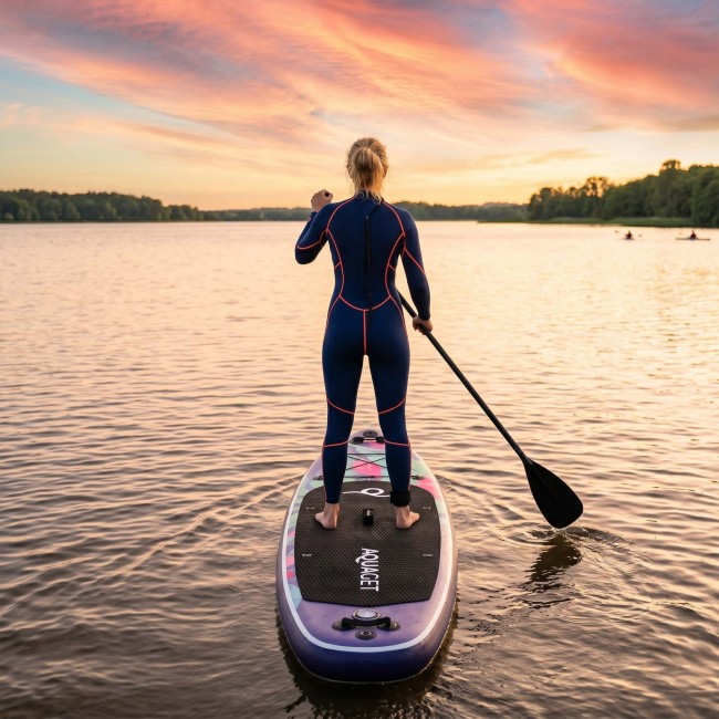 Надувная SUP доска (САП борд) Aquaget 320 см с веслом AQ0047 Black/Violet