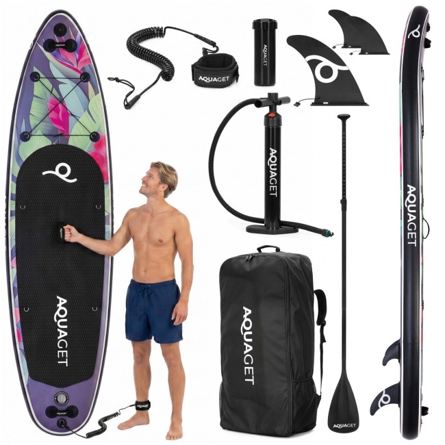 Надувная SUP доска (САП борд) Aquaget 320 см с веслом AQ0047 Black/Violet