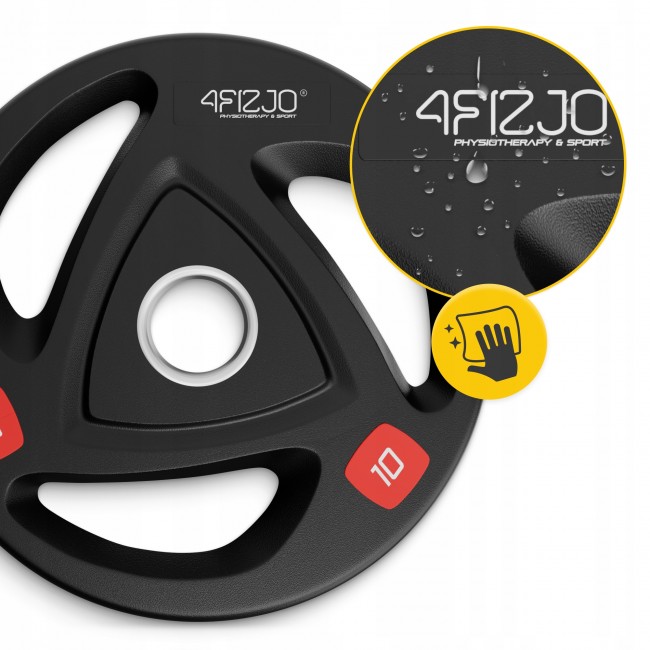 Диск олимпийский 4FIZJO 2 x 10 кг 51 мм металлический, прорезиненный Black (P-5905973401289)