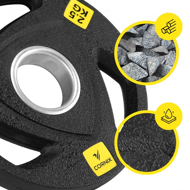Диск олімпійський Cornix 1 x 2.5 кг 51 мм металевий прогумований XR-0424 Black