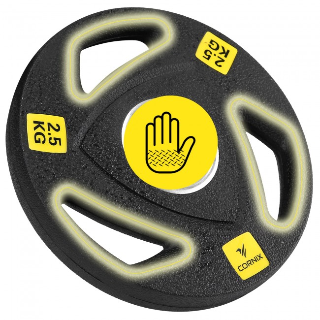 Диск олімпійський Cornix 1 x 2.5 кг 51 мм металевий прогумований XR-0424 Black