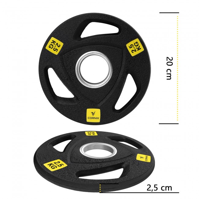Диск олімпійський Cornix 1 x 2.5 кг 51 мм металевий прогумований XR-0424 Black