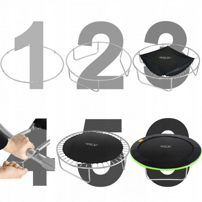 Батут с внешней сеткой 4FIZJO Classic 8FT 252 см 4FJ0304 Black/Green