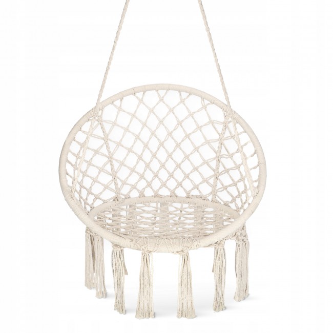 Крісло-гойдалка 4FIZJO Boho Dream 80 см підвісне, плетене Beige (P-5905973404518)