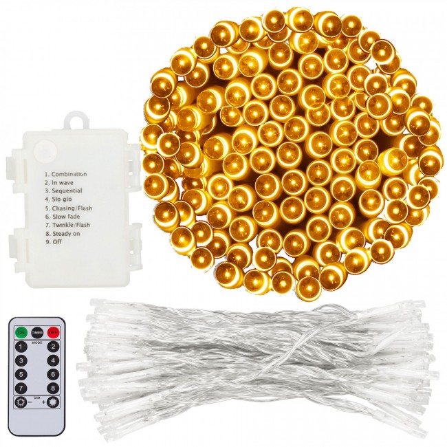 Гирлянда на батарейках Springos 10 м 100 LED Pilot CL4034 Warm White
