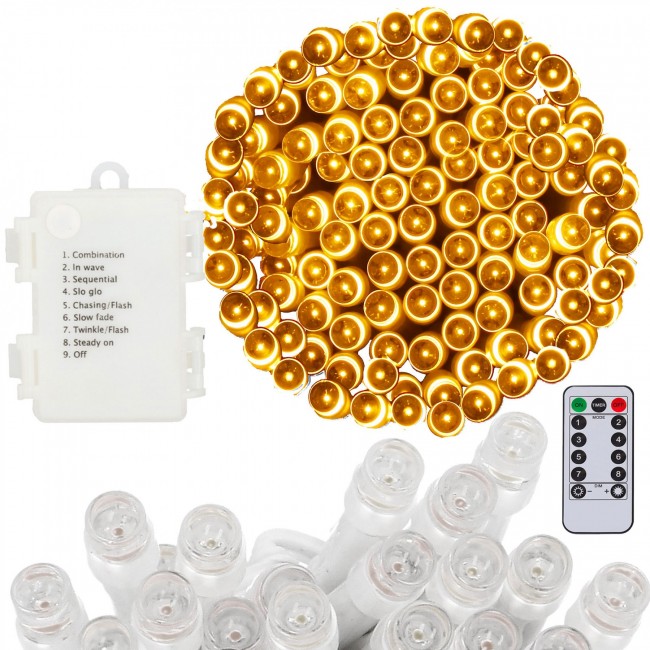 Гирлянда на батарейках Springos 10 м 100 LED Pilot CL4034 Warm White