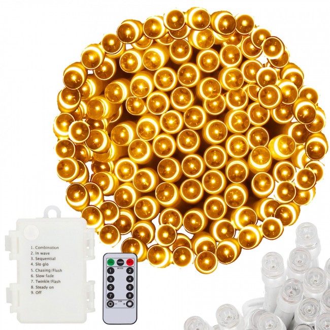 Гирлянда на батарейках Springos 10 м 100 LED Pilot CL4034 Warm White