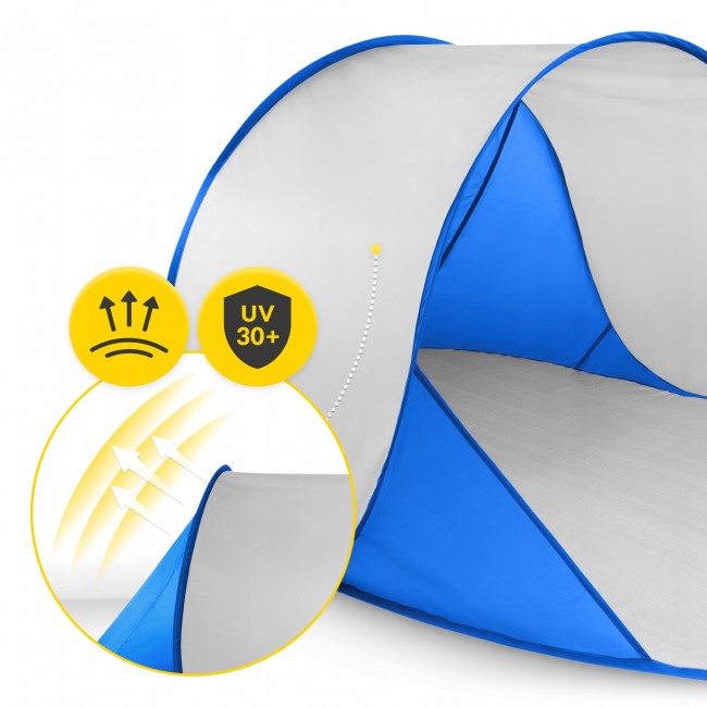 Намет пляжний 4FIZJO Pop-Up 195 x 120 см Blue/Grey, що саморозкладається (P-5905973405157)