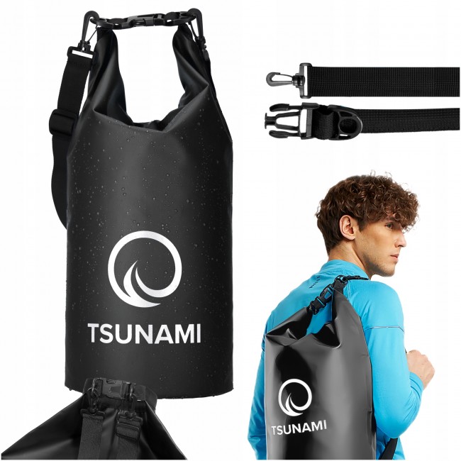Гермомішок TSUNAMI Dry Pack 10 л водозахисний Black (P-5905973400039)