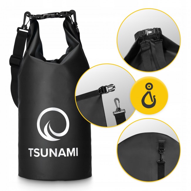Гермомішок TSUNAMI Dry Pack 10 л водозахисний Black (P-5905973400039)