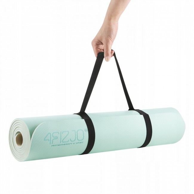 Килимок (мат) спортивний 4FIZJO TPE 180 x 60 x 0.6 см для йоги та фітнесу Mint/Grey (P-5907739317070)