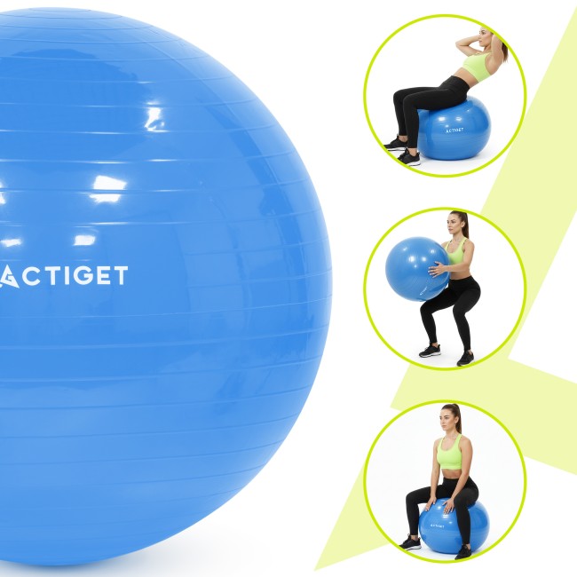 М'яч для фітнесу (фітбол) Actiget 55 см із насосом ACT0142 Blue