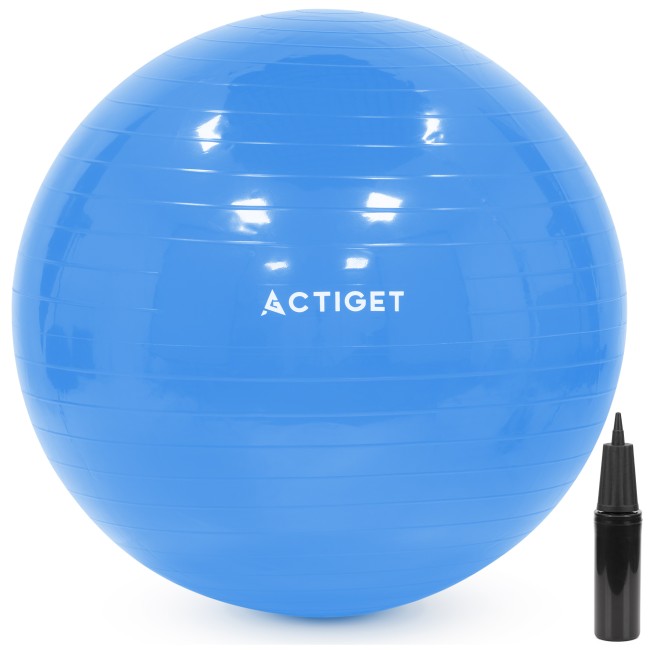 М'яч для фітнесу (фітбол) Actiget 55 см із насосом ACT0142 Blue