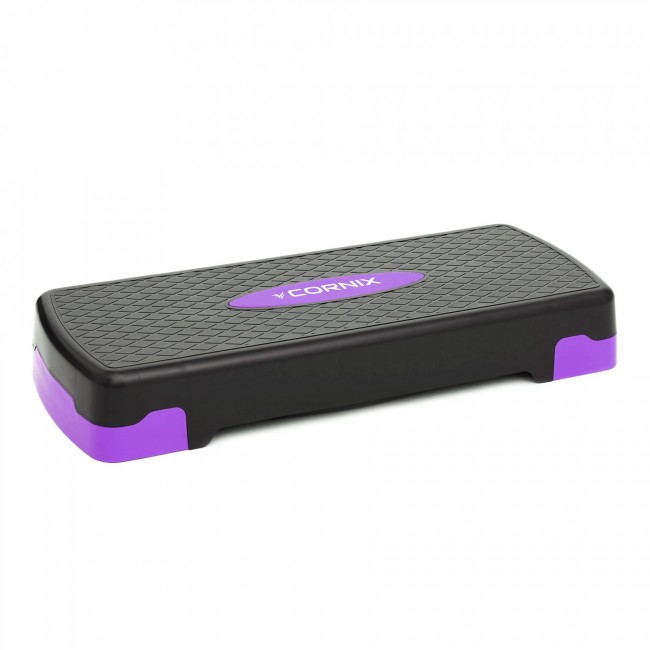 Степ-платформа 2-ступінчаста Cornix 68 х 28 х 10-15 см XR-0188 Black/Purple Степ-платформа 2-ступінчаста Cornix 68 х 28 х 10-15 см XR-0188 Black/Purple