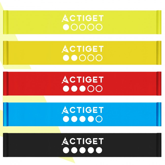 Набор ленточных эспандеров для спорта и реабилитации Actiget Flat Band 200 х 15 см 1-15 кг 5 шт ACT0106