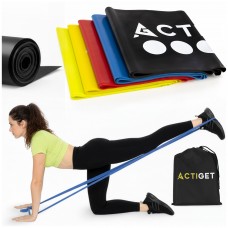 Набор ленточных эспандеров для спорта и реабилитации Actiget Flat Band 200 х 15 см 1-15 кг 5 шт ACT0106