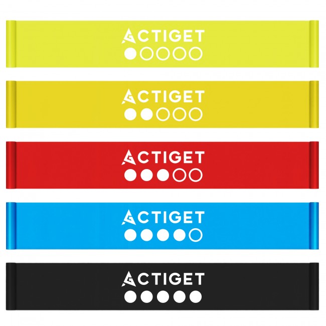 Набор ленточных эспандеров для спорта и реабилитации Actiget Flat Band 200 х 15 см 1-15 кг 5 шт ACT0106