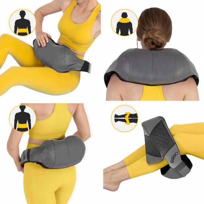 Накидка-массажер 4FIZJO Shiatsu Luxury+ для шеи и спины, аккумуляторный Grey (P-5907739319104)