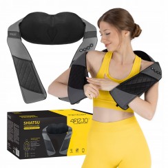 Накидка-массажер 4FIZJO Shiatsu Luxury+ для шеи и спины, аккумуляторный Grey (P-5907739319104)
