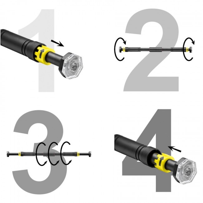 Турник раздвижной 4FIZJO 66-100 см Black/Yellow (P-5907739314765)