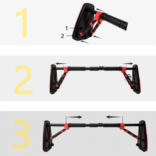 Турник раздвижной Cornix Elite+ 80-120 см XR-0294 Black/Red