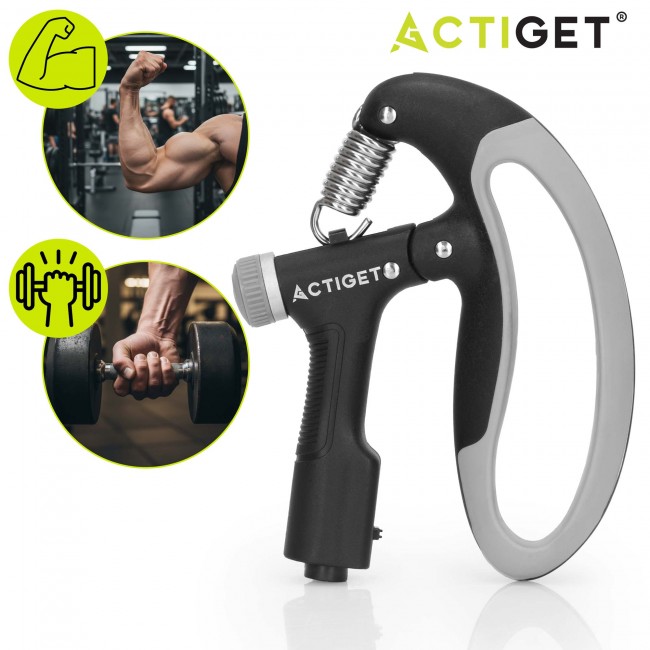 Эспандер кистевой Actiget 10-100 кг с регулируемой нагрузкой и счетчиком ACT0054 Black/Grey