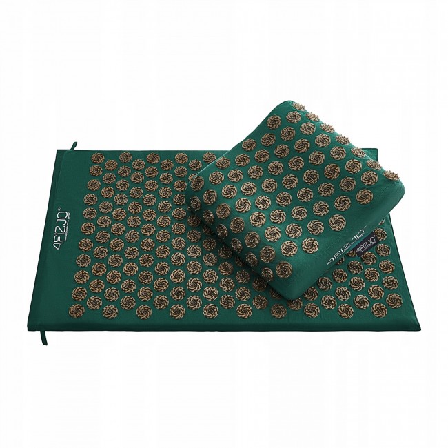 Килимок акупунктурний з подушкою 4FIZJO Ergo Mat Аплікатор Кузнєцова Navy Green/Gold (P-5907739315076)