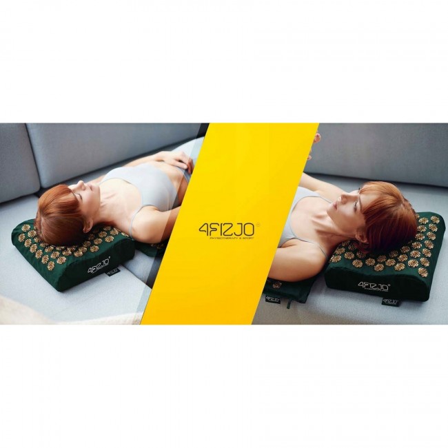 Килимок акупунктурний з подушкою 4FIZJO Ergo Mat Аплікатор Кузнєцова Navy Green/Gold (P-5907739315076)