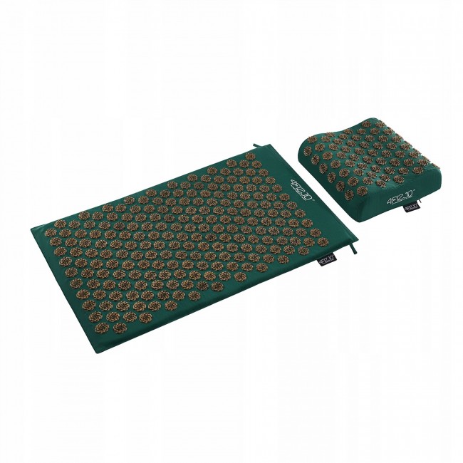 Килимок акупунктурний з подушкою 4FIZJO Ergo Mat Аплікатор Кузнєцова Navy Green/Gold (P-5907739315076)