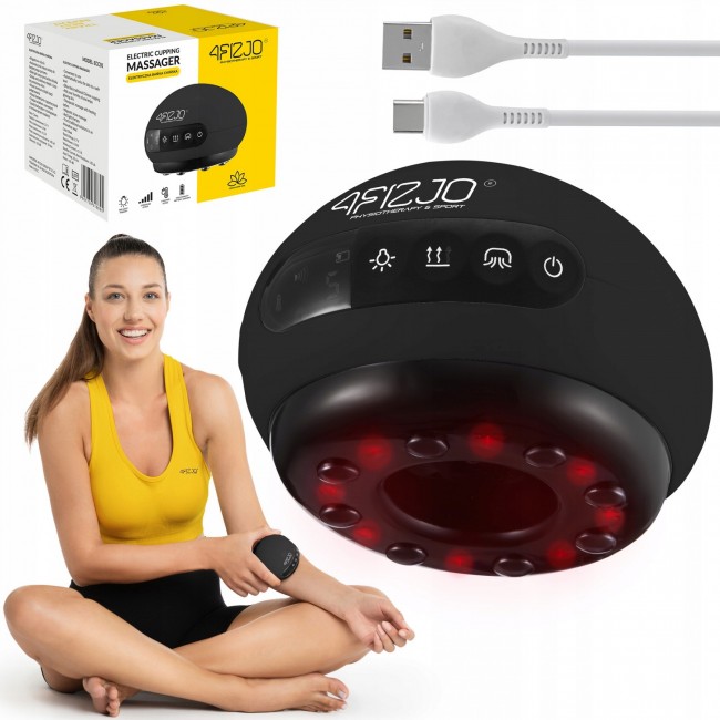 Массажная вакуумная банка 4FIZJO аккумуляторная с ИК прогревом Black (P-5907739318695) Массажная вакуумная банка 4FIZJO аккумуляторная с ИК прогревом Black (P-5907739318695)