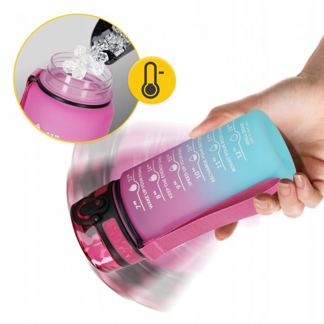 Пляшка для води спортивна 4FIZJO 500 мл Pink/Sky Blue (P-5905973400749)