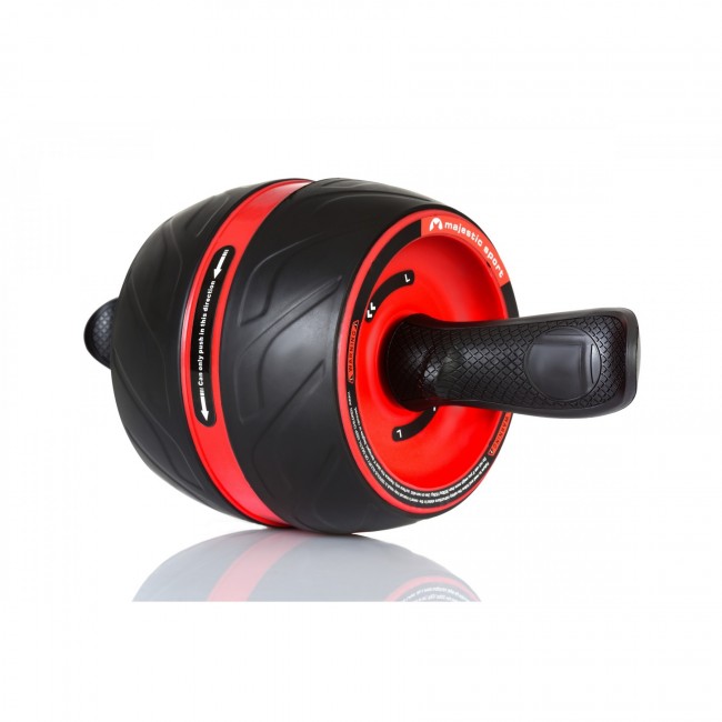 Ролик (гимнастическое колесо) для пресса Majestic Sport Ab Wheel с обратным механизмом GVA6006-L