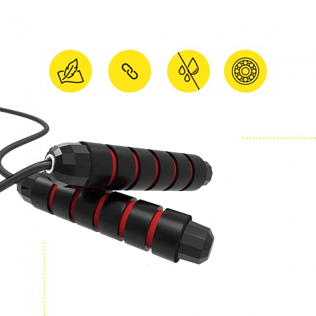 Скакалка швидкісна для кросфіту Cornix Speed Rope Classic з обтяженням XR-0354 Black/Red