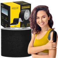 Лента кинезиологическая (кинезио тейп) 4FIZJO 7.5 см x 5 м Black (P-5907739318886)
