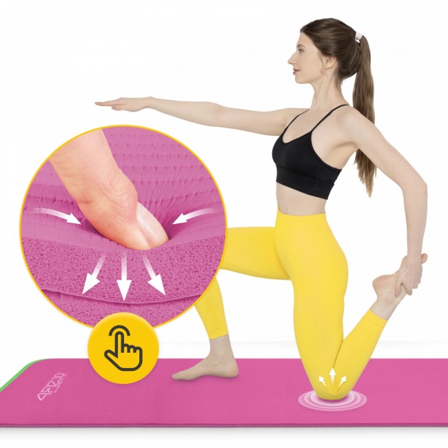 Коврик (мат) спортивный 4FIZJO NBR 180 x 60 x 1.5 см для йоги и фитнеса Pink (P-5905973405669)