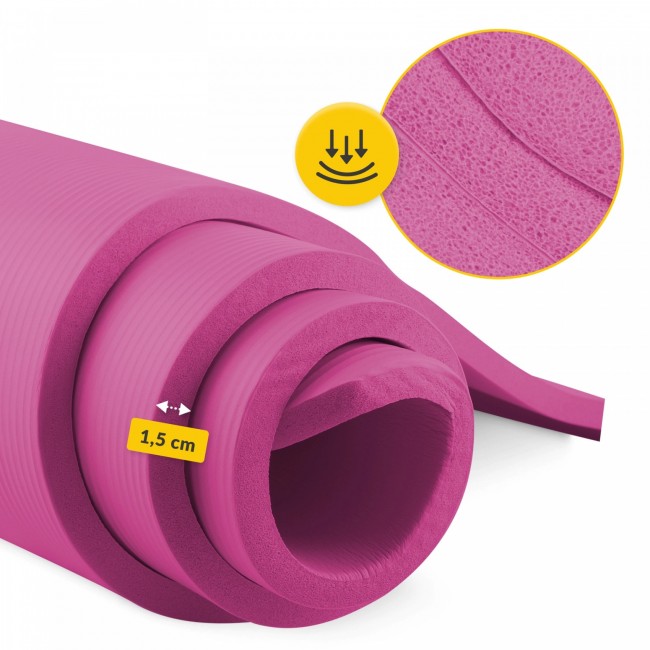 Коврик (мат) спортивный 4FIZJO NBR 180 x 60 x 1.5 см для йоги и фитнеса Pink (P-5905973405669)