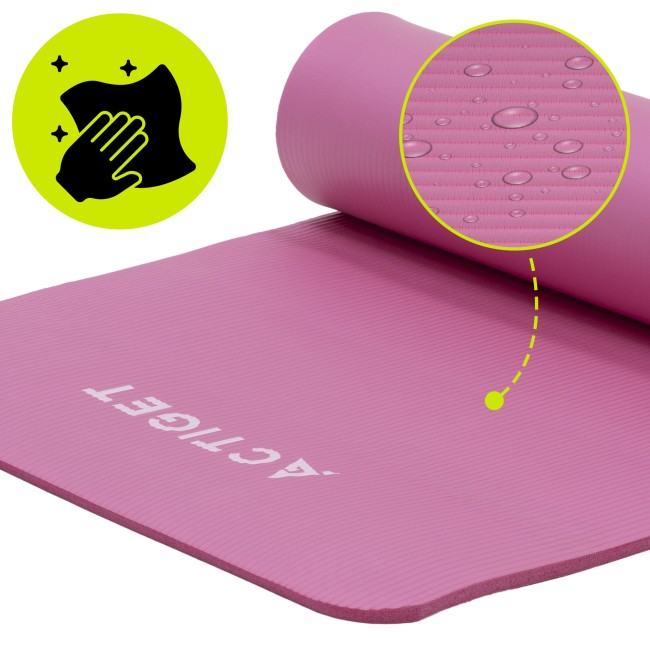 Коврик спортивный Actiget NBR 183 x 61 x 1 cм для йоги и фитнеса ACT0018 Pink