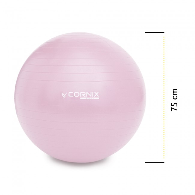 Мяч для фитнеса (фитбол) Cornix 75 см Anti-Burst XR-0367 Light Pink