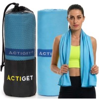 Спортивний рушник Actiget 180 x 100 см з мікрофібри ACT0193 Sky Blue