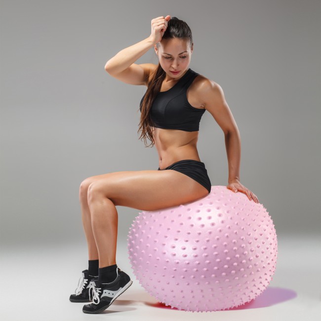 Мяч для фитнеса (фитбол) Cornix 65 см массажный Anti-Burst XR-0489 Light Pink