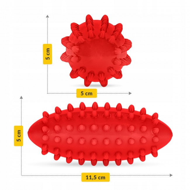 Мяч массажный огурец 4FIZJO Spike Bean 11.5 x 5 см Red (P-5905973403313)