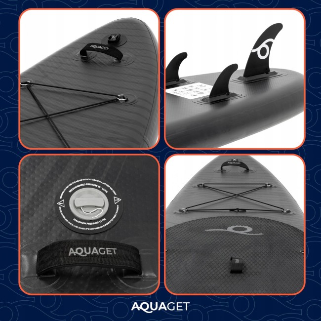 Надувная SUP доска (САП борд) Aquaget 350 см с веслом AQ0040 Black