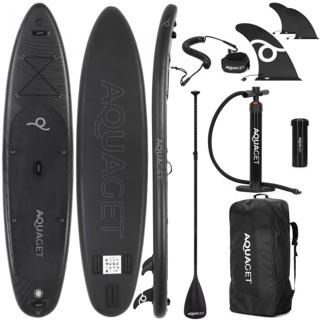 Надувная SUP доска (САП борд) Aquaget 350 см с веслом AQ0040 Black