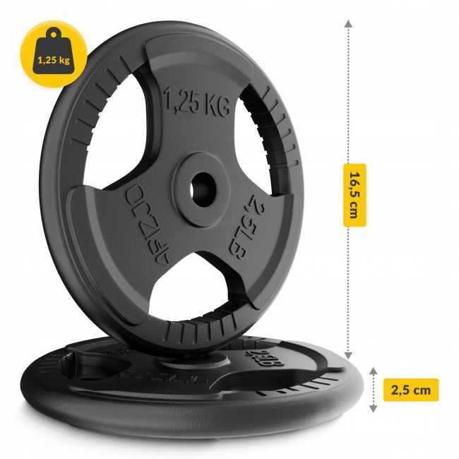 Диск металлический 4FIZJO 2 x 1.25 кг 26 мм Black (P-5905973401357)