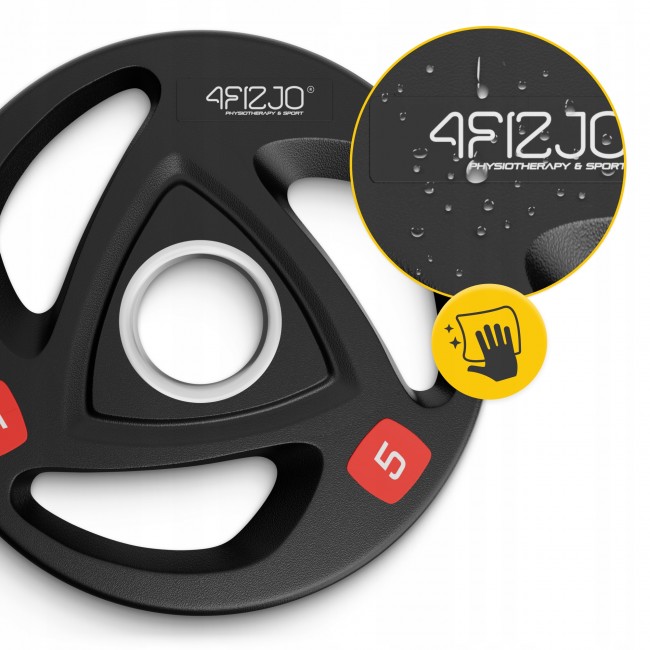 Диск олімпійський 4FIZJO 2 x 5 кг 51 мм металевий, прогумований Black (P-5905973401241)