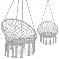 Кресло-качели 4FIZJO Boho Dream 80 см подвесное, плетеное Grey (P-5905973404525)