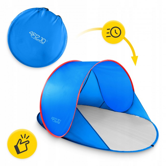Намет пляжний 4FIZJO Pop-Up 195 x 120 см Blue/Red, що саморозкладається (P-5905973405164)